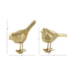 CosmoLiving by Cosmopolitan Geometric Gold Bird Decorative Sculptures, Set of 2 Modern Abstract Bird Figurines thumbnail 4
