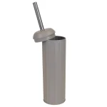 Unbranded Modern Stainless Steel Toilet Brush with Hygienic Splash-Proof Holder - Tan/Gray thumbnail 2