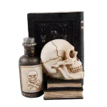 Flora Bunda Halloween Decor Resin Poison Skull Bookend - 7.875 in. Indoor Tabletop Decor thumbnail 1