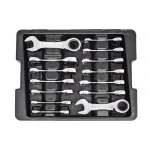 GEARWRENCH 14-Piece Stubby Combination Ratcheting Wrench Set, SAE & Metric thumbnail 5