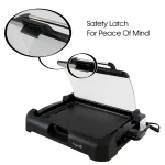 MegaChef 165 sq. in. Reversible Indoor Grill and Griddle with Removable Glass Lid, Black thumbnail 9