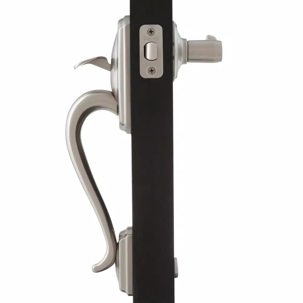 Schlage Camelot Satin Nickel Entry Door Lever, Left-Handed Flair Design