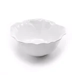 Q Squared Peony 10 in. Melamine Serving Bowl, White High-Gloss Floral Design thumbnail 1