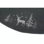 Xia Home Fashions 56 in. Deer in Snowing Forest Round Christmas Tree Skirt - Dark Gray thumbnail 2