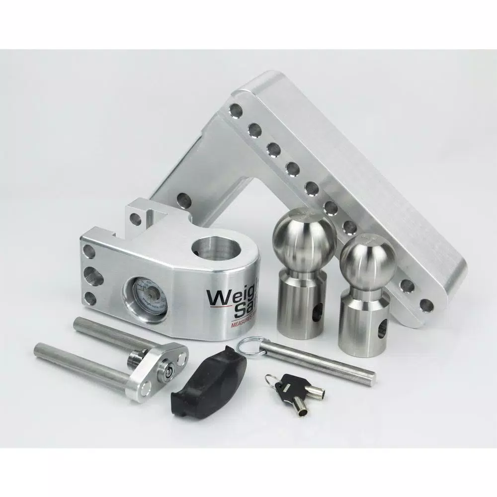 Weigh Safe Weigh-Safe 8 in. Drop Adjustable Class V Ball Mount with Built-in Hydraulic Scale