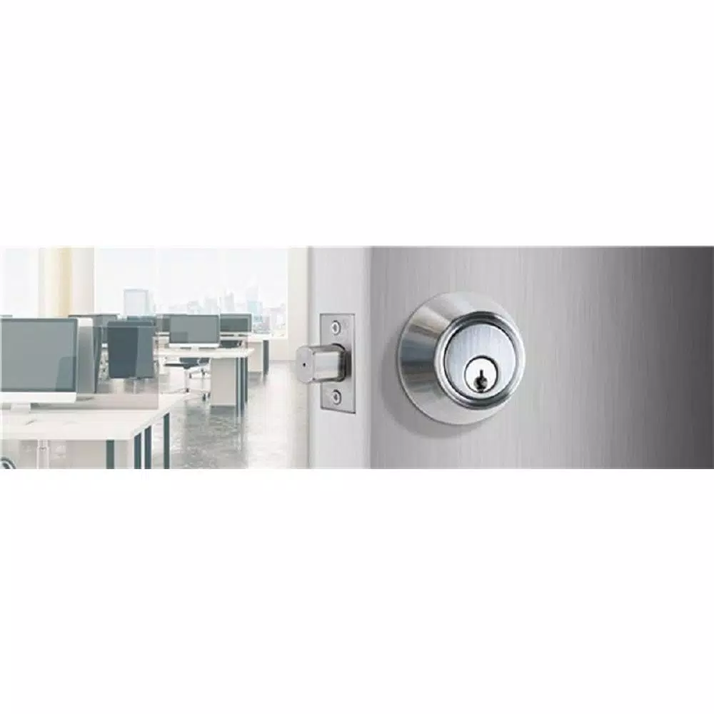 Universal Hardware Commercial ANSI Grade 1 Single Cylinder Heavy-Duty Industrial Deadbolt, Satin Chrome, 2-3/4 in. Backset