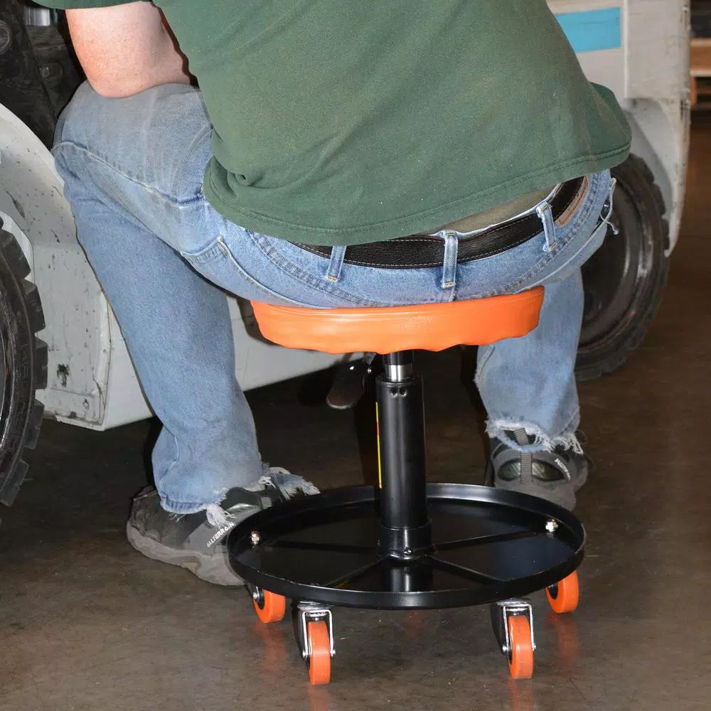 Black Bull Adjustable Mechanic's Roller Seat with Swivel Casters