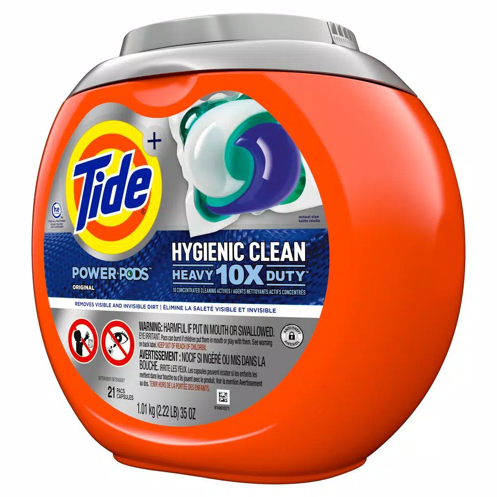 Tide Heavy Duty 10X Hygienic Clean Power Pods Laundry Detergent, Original Scent, 21-Count (4-Pack)