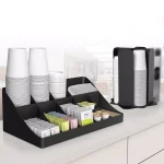 Mind Reader 15-Compartment Coffee Condiment & Cup and Lid Organizer Set, Black thumbnail 7