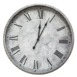 Stratton Home Decor Gaston Gray Wall Clock with Roman Numerals thumbnail 2