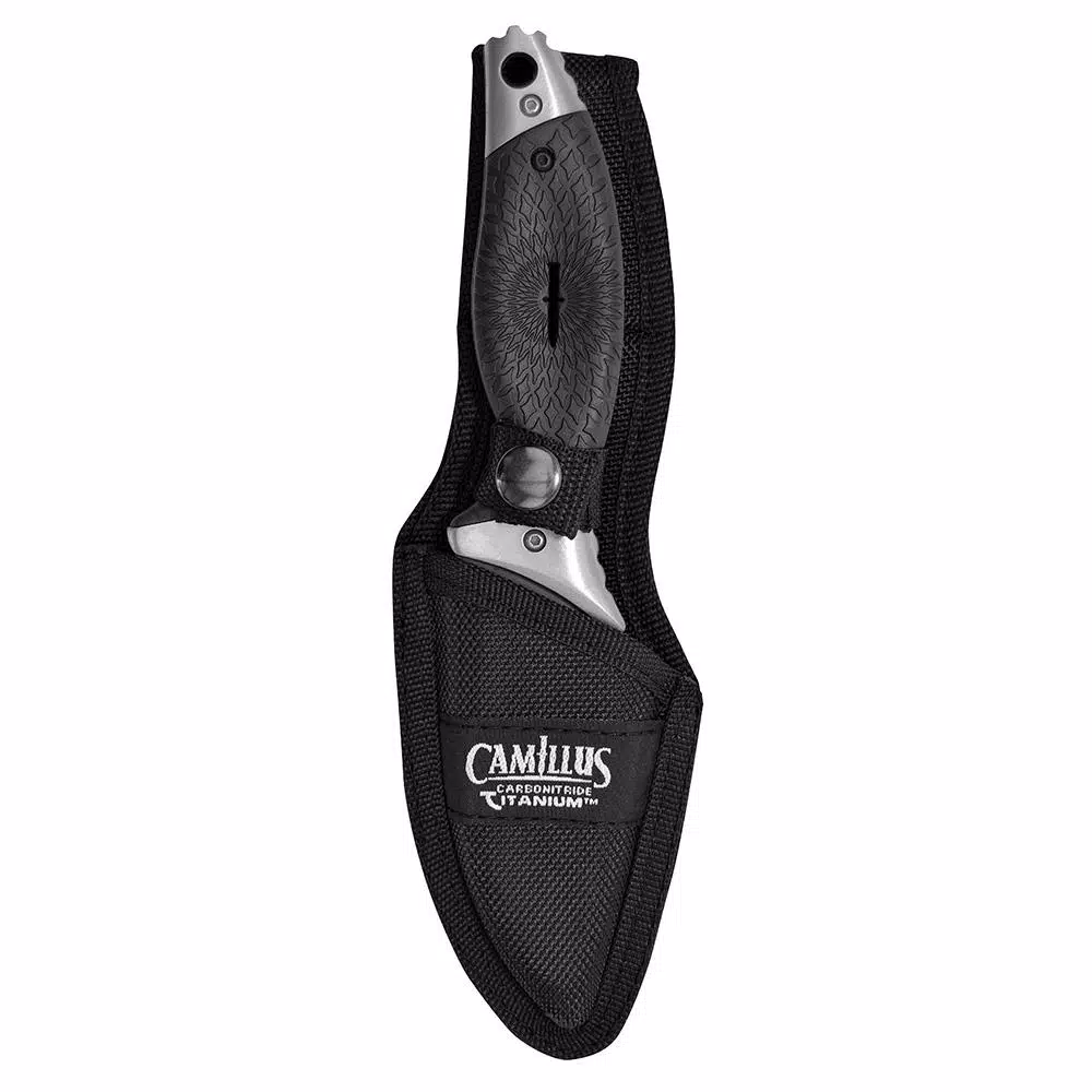 Camillus ST6 4 in. Carbonitride Titanium Drop Point Fixed Blade Knife with Sheath