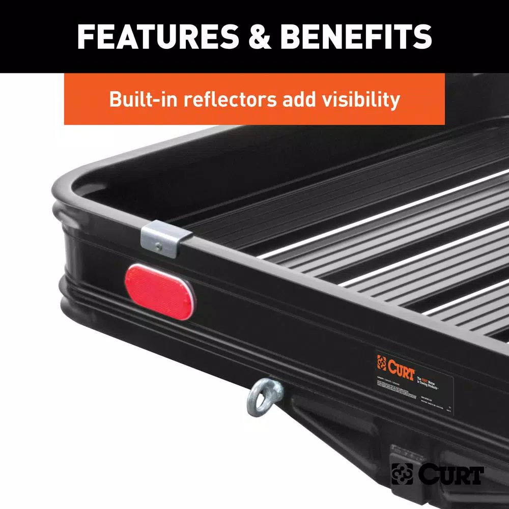CURT Aluminum Hitch Cargo Carrier with Folding Ramp, 500 lb. Capacity, 2 in. Receiver