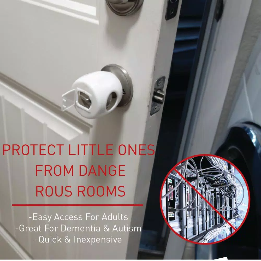 SecurityMan Door and Stove Knob Security Covers (4-Pack) - Child Proof Safety Locks