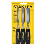 Stanley 3-Piece Wood Chisel Set, Carbon Steel Blades, 1/2 in., 3/4 in., and 1 in. thumbnail 3