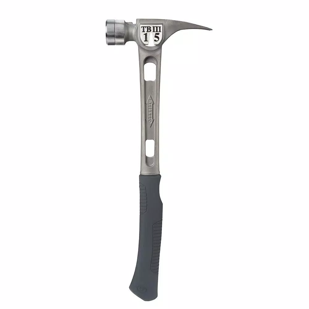 Stiletto Ti-Bone 15 oz. Titanium Smooth Face Hammer with 18 in. Curved Handle