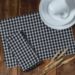 Kay Dee Black and White Cotton Gingham Placemats, Set of 4, Farmhouse Style thumbnail 2