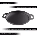 Classic Cuisine 13.25 in. Pre-Seasoned Cast Iron Pizza Pan thumbnail 4