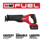Milwaukee M18 FUEL 18V Brushless Reciprocating Saw Kit w/ Two 5.0 Ah Batteries, Charger & Hard Case thumbnail 3