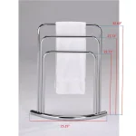 Kings Brand Furniture Modern 3-Bar Freestanding Towel Rack in Polished Chrome thumbnail 3