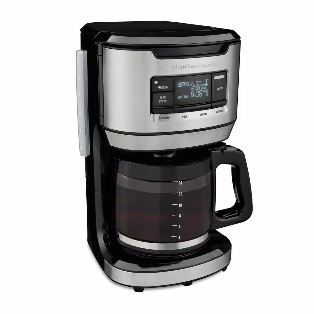 Hamilton Beach 14-Cup Programmable Drip Coffee Maker with Front-Fill Design, Black