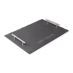 Cathy's Concepts Natural Slate Serving Tray with Metal Handles, 15.75 in. Rectangular Appetizer Board thumbnail 6