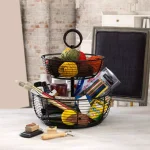 Gourmet Basics by Mikasa Mikasa Gourmet Basics 3-Tier Round Wrought Iron Fruit Basket, Black thumbnail 3