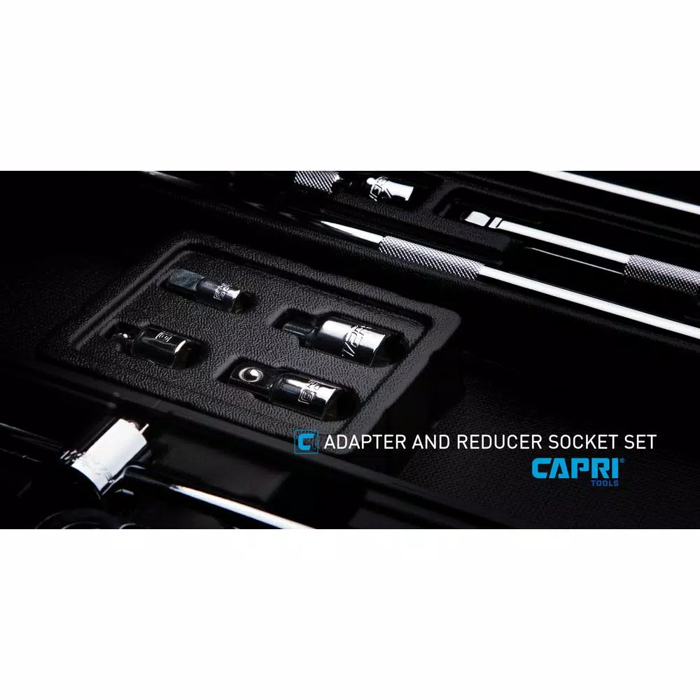 Capri Tools 4-Piece Socket Adapter and Reducer Set, Chrome Vanadium Steel