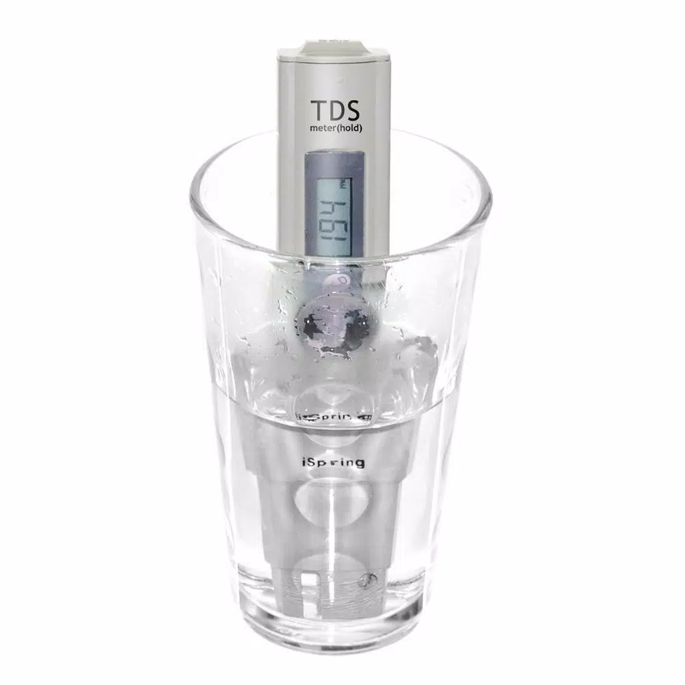 iSpring Digital TDS Meter and Thermometer with Automatic Temperature Calibration and Leather Carrying Case