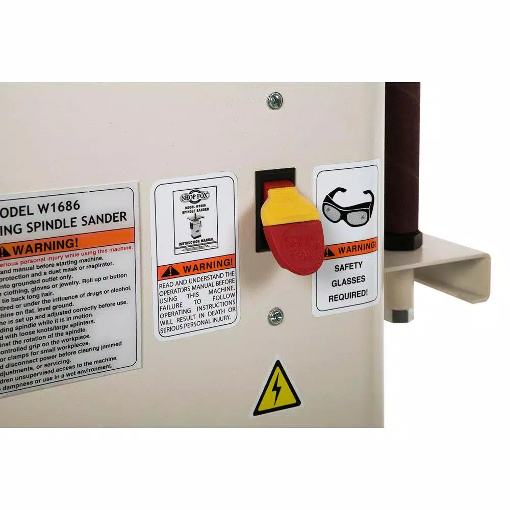 Shop Fox W1686 1 HP Oscillating Spindle Sander with 25.25 in. Cast-Iron Table