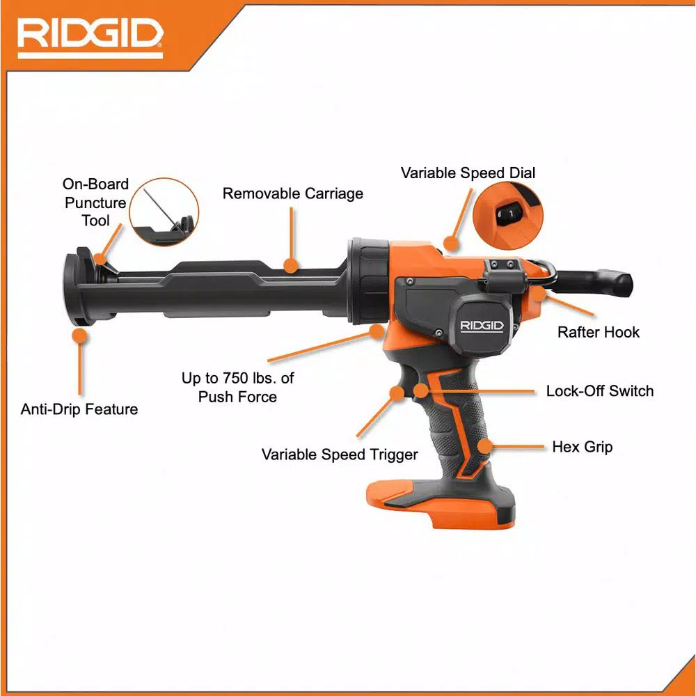 RIDGID 18V Brushless SubCompact 1/2 in. Drill/Driver & 10 oz. Caulk Gun Combo Kit