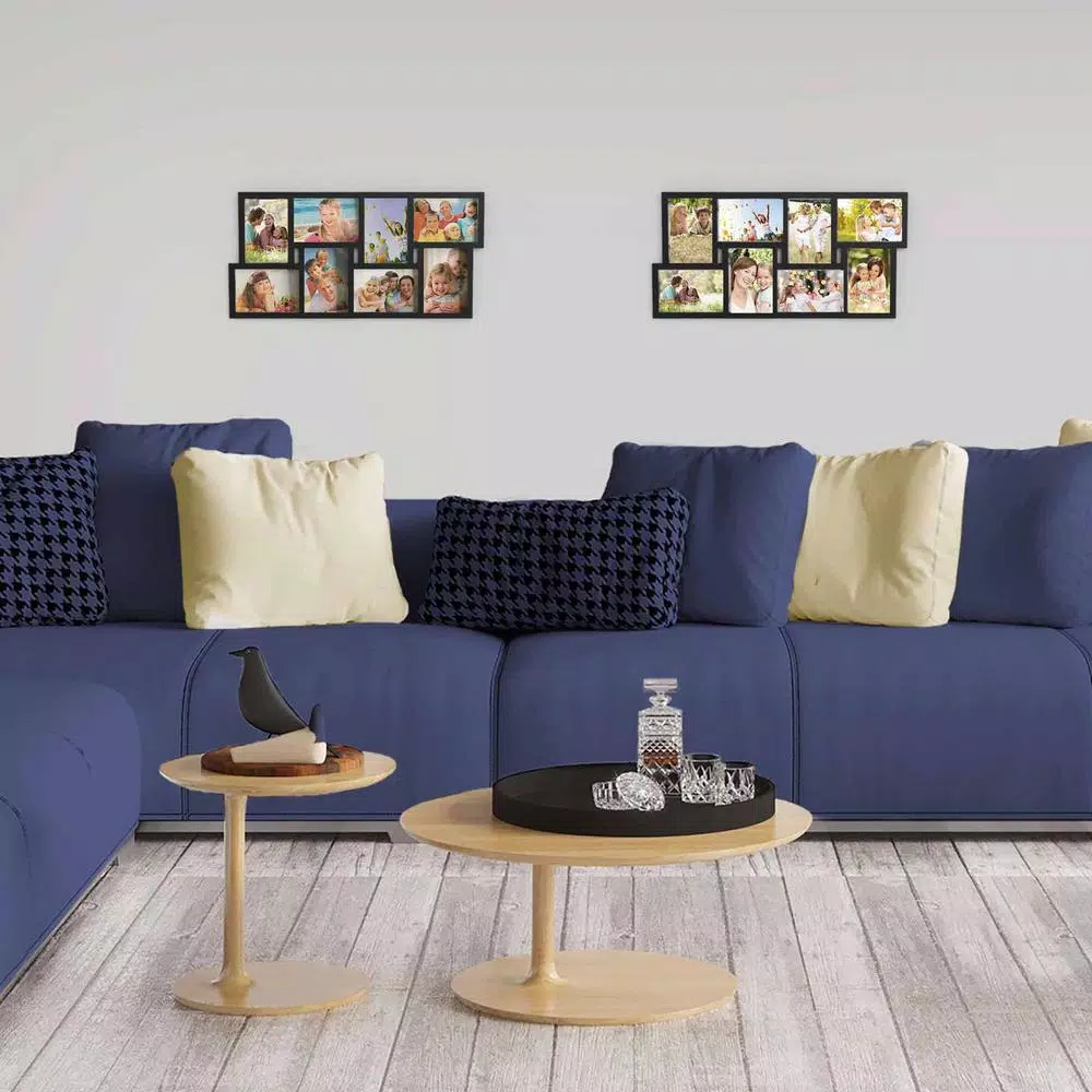 Lavish Home 8-Opening Black Matte Collage Picture Frame, 4 x 6 in. Photos