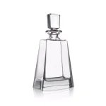 JoyJolt Luna Crystal Whiskey Decanter with Stopper, 23.5 oz Clear Rectangular Glass Decanter thumbnail 1