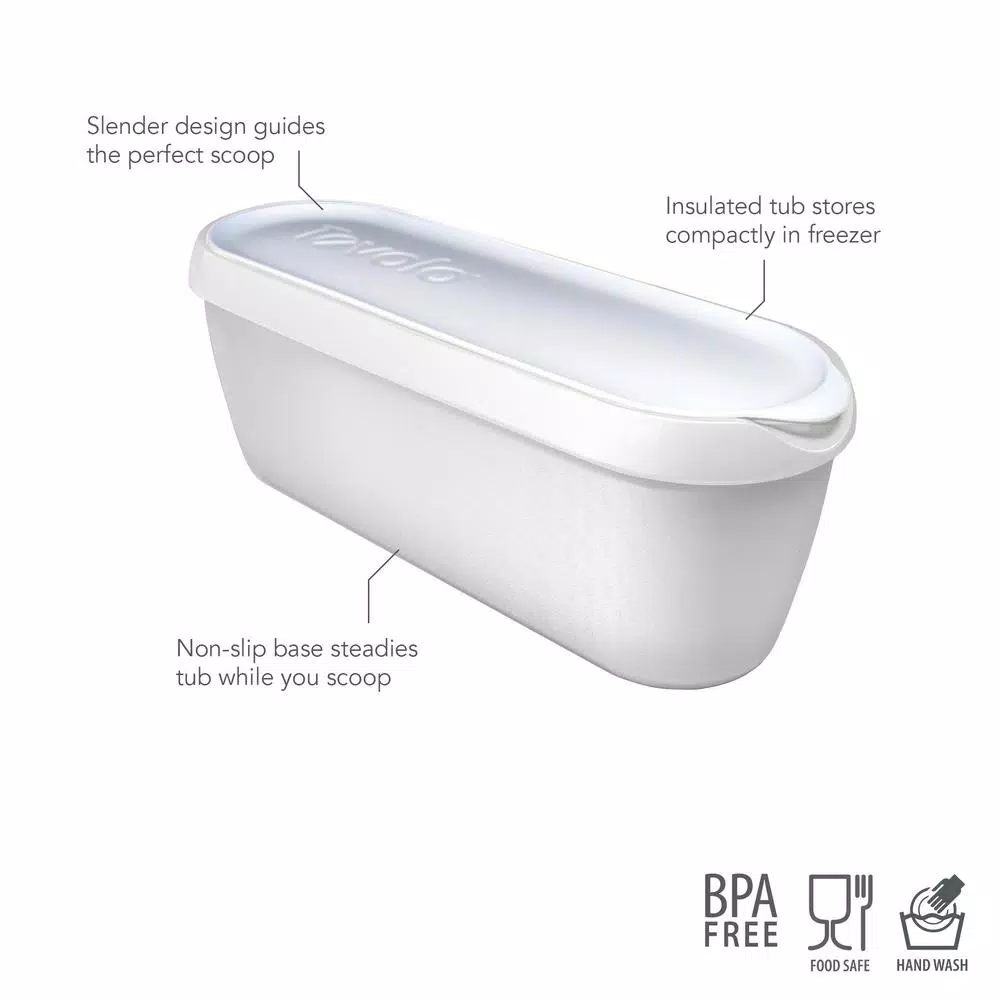 Tovolo Glide-A-Scoop 1.5 Qt. Ice Cream Tub, Insulated Airtight Reusable Freezer Container with Non-Slip Base