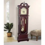 Unbranded 72 in. Traditional Cherry Wood Floor Standing Grandfather Clock with Westminster Chime thumbnail 1