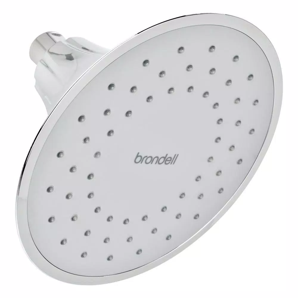 Brondell VivaSpring 6.5 in. Single Wall Mount Fixed Rain Shower Head with KDF Filtration, Chrome