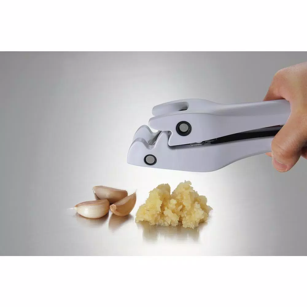 Simposh Garlic Press - Green Ergonomic Mincer and Crusher with Removable Stainless Steel Plate