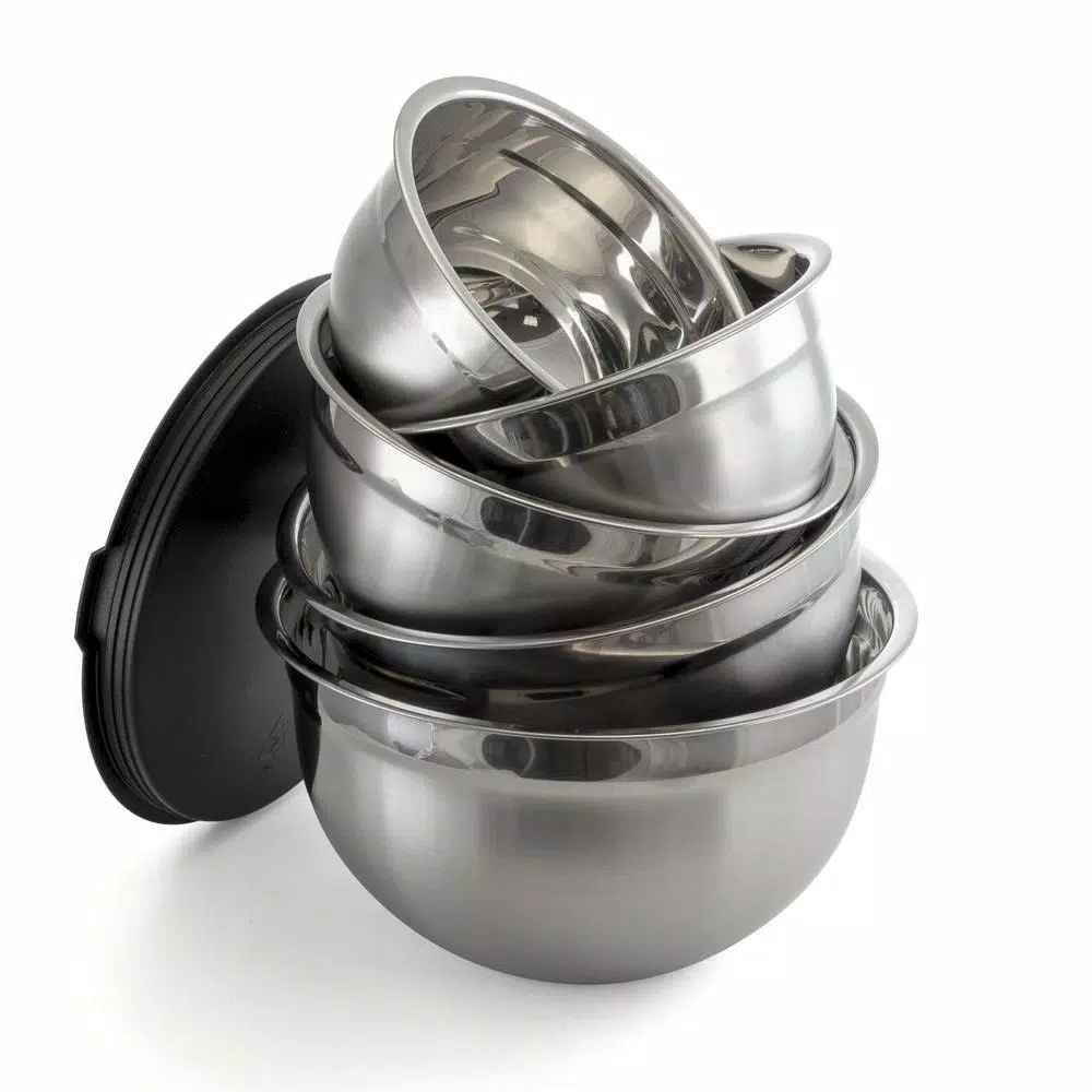 MegaChef MegaChaf 5-Piece Stainless Steel Mixing Bowl Set with Lids