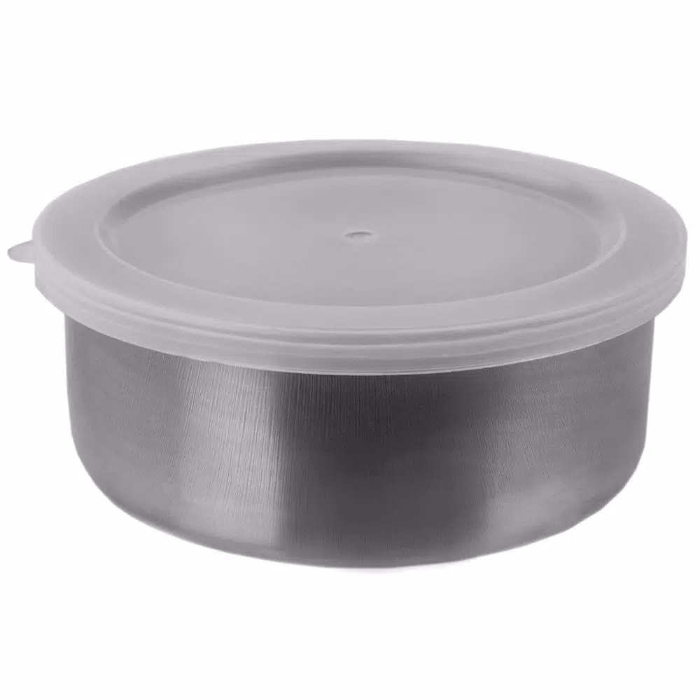 Unbranded Brushed Stainless Steel Food Storage Container Set, 5-Piece Silver Set