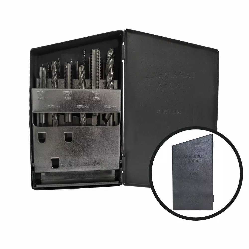Gyros 18-Piece Metric HSS Tap and Drill Bit Set, 118° Split Point Twist Drills