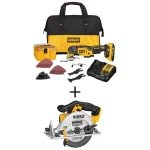 DEWALT 20V MAX XR Cordless Brushless Oscillating Multi-Tool & 6-1/2 in. Circular Saw Kit thumbnail 1