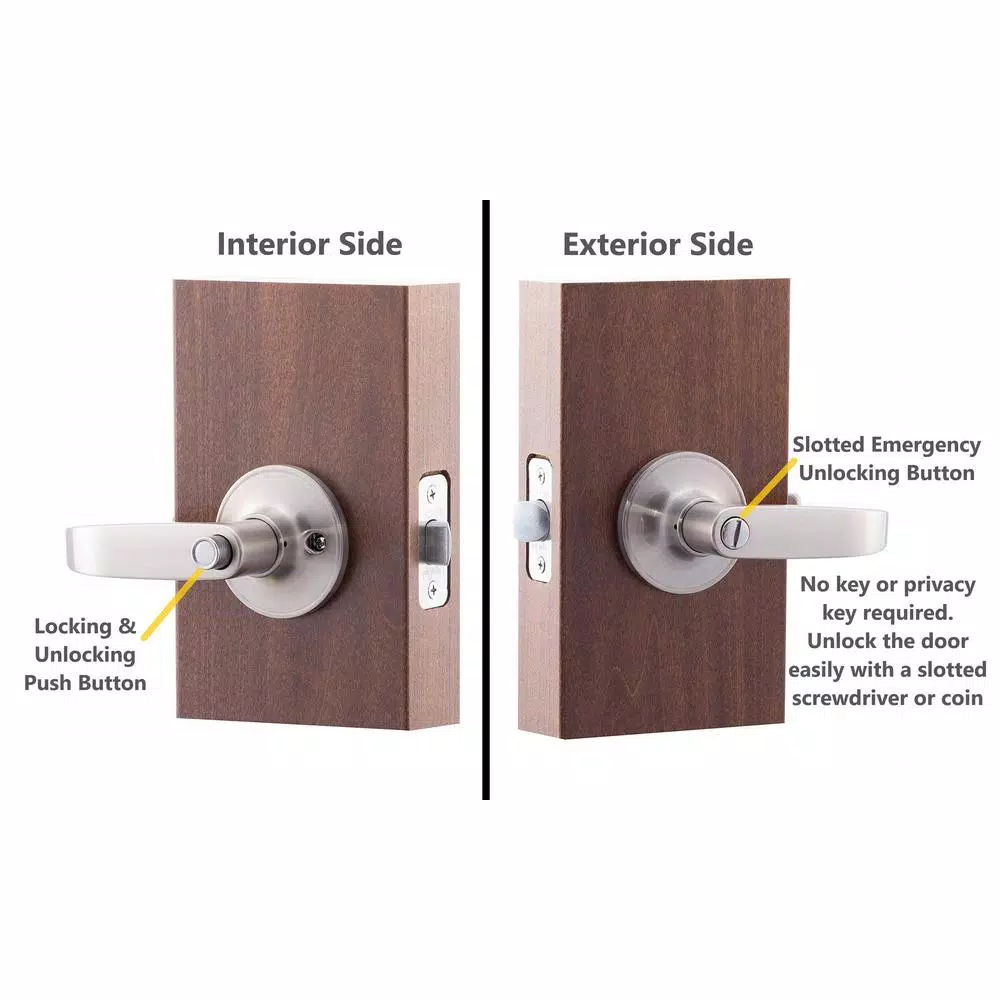 Copper Creek Erin Satin Stainless Steel Privacy Bed/Bath Lever