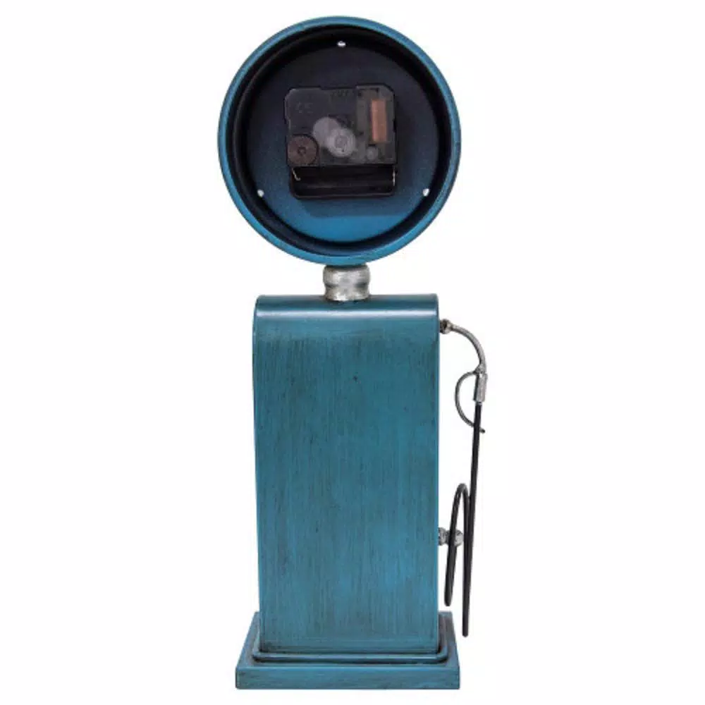 Yosemite Home Decor Route 66 Blue Gas Pump Table Top Analog Clock