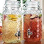 HOME ESSENTIALS AND BEYOND Set of 2 Glass Beverage Dispensers, 1 Gallon Capacity with Chrome Spouts thumbnail 5