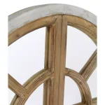 Aspire Home Accents Pueblo Large Arch Windowpane Accent Mirror with Hooks, Distressed Chestnut and Blue-Gray Wood Frame thumbnail 4