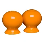 Fiesta Butterscotch Ceramic Salt and Pepper Shaker Set, 2-Piece Concentric Ring Design thumbnail 1