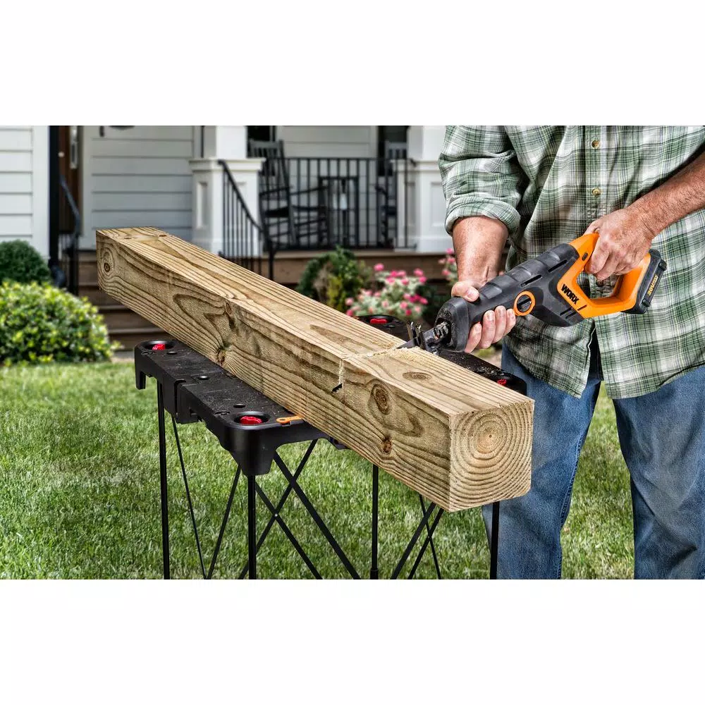 Worx POWER SHARE 20V Cordless Reciprocating Saw with 2 Ah Battery and Charger