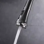 Vanity Art Chrome Single-Handle Pull-Down Kitchen Faucet with 360 Degree Swivel Spout thumbnail 3