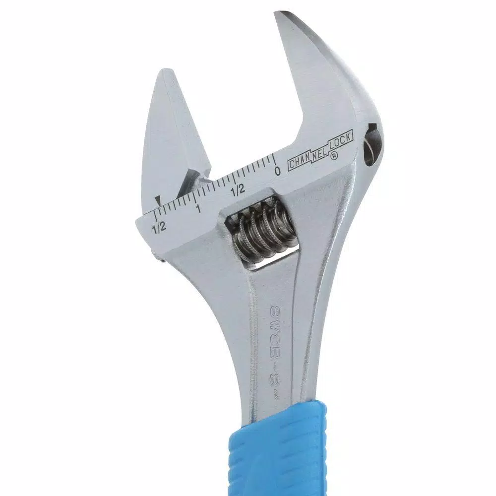 Channellock 8 in. WideAzz Adjustable Wrench, Code Blue