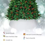 Costway 23.5 in. Silver Galvanized Steel Christmas Tree Collar - Rustic Metal Tree Stand Cover thumbnail 3