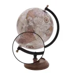 LITTON LANE Nautical Decorative Sepia Globe with Mango Wood Base and Iron Meridian thumbnail 4